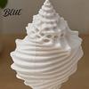 Entrance Hall Ornament Coastal Tabletop Shell 3D Figurine White Conch Printed Nautical Hollow Carving for Living Room TV Stand