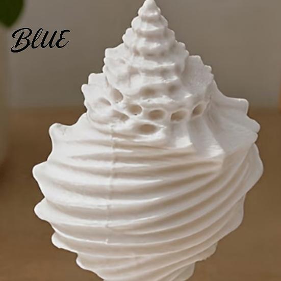 Entrance Hall Ornament Coastal Tabletop Shell 3D Figurine White Conch Printed Nautical Hollow Carving for Living Room TV Stand