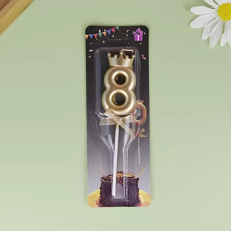 

Корона Бант Цифровая Свеча С Днем Рождения Украшение для Торта Номер для Первого Дня Рождения Ребенка Украшение для Десертного Стола 0-9 Свеча