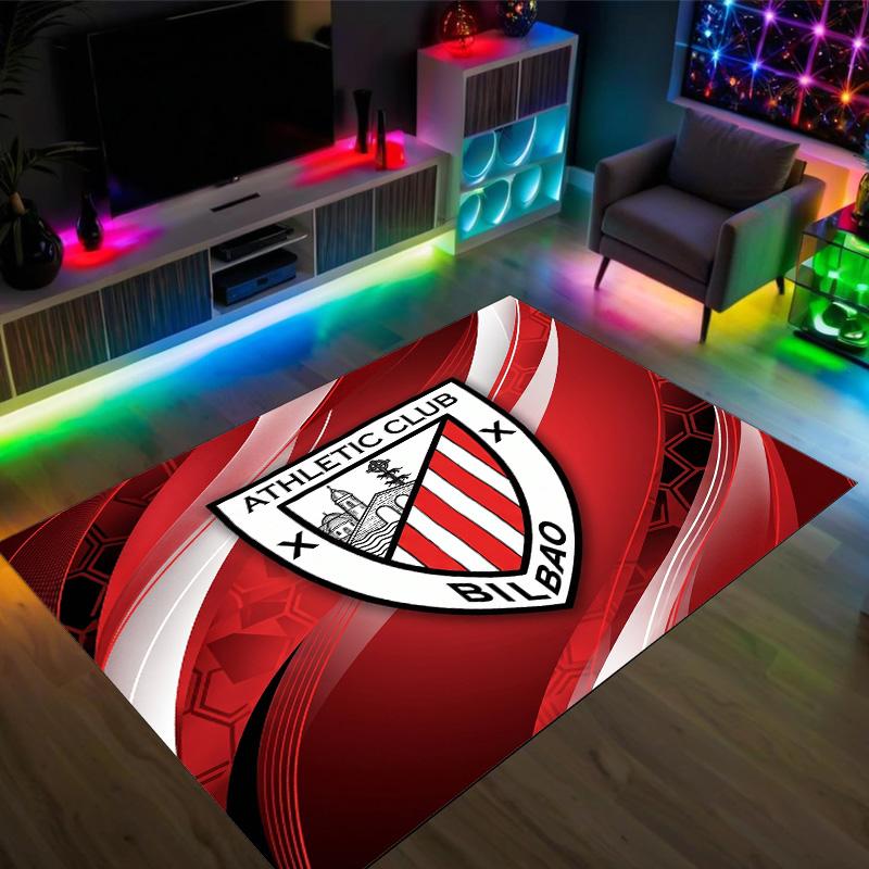 Athletic Bilbao Football Design Crystal Velvet Carpet Cozy Non?Slip Printed Rug For Bedroom Living Room Entrance
