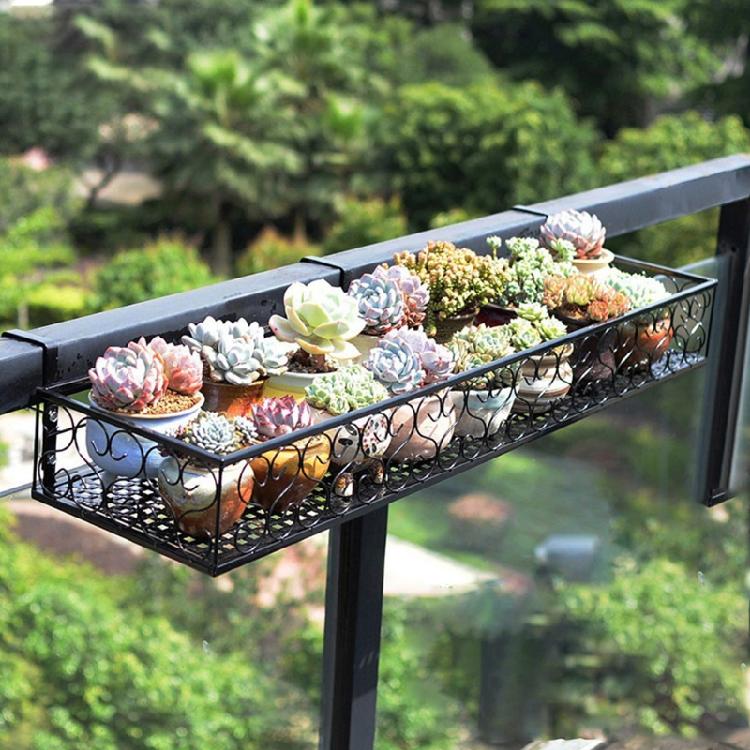 Stand Storage Rack Hanging Organizer Deck Flower Pot Rack with Hook Shelf