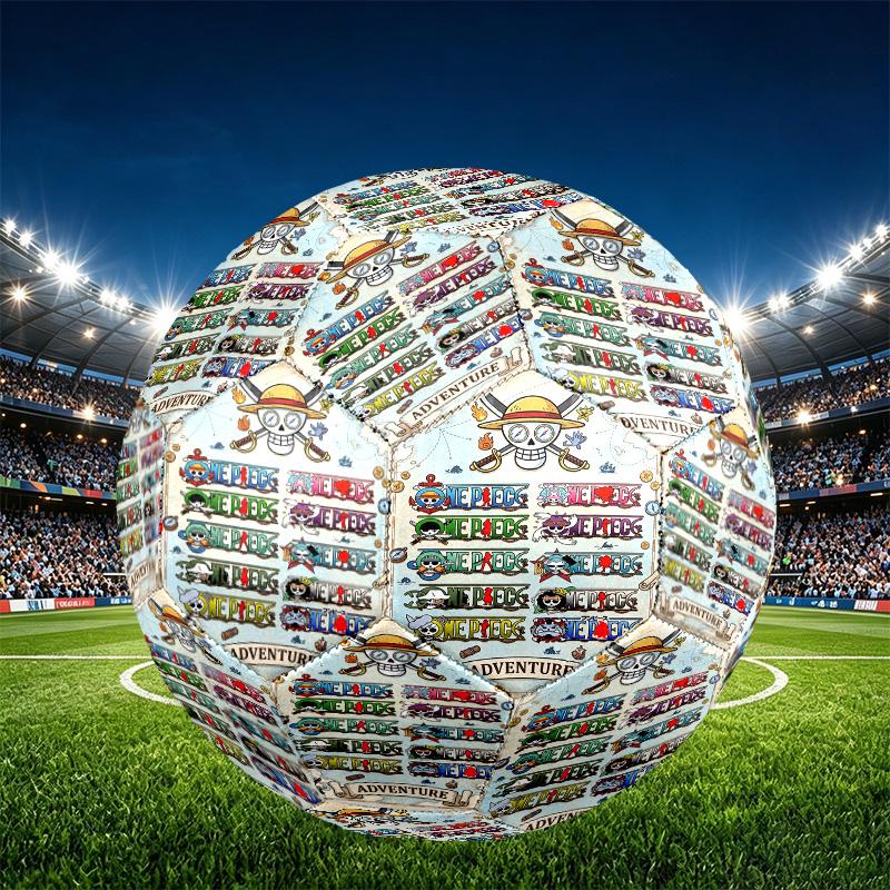 One Piece Print Size 5 Soccer Ball, PU Wear Resistant Football for Match Training and Daily Practice, Birthday Gift for Soccer Fans