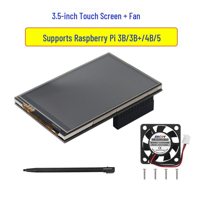 Raspberry Pi 5 4B with 3.5-inch Touchscreen and ABS Shell, 3B+ 60fps Display Monitor