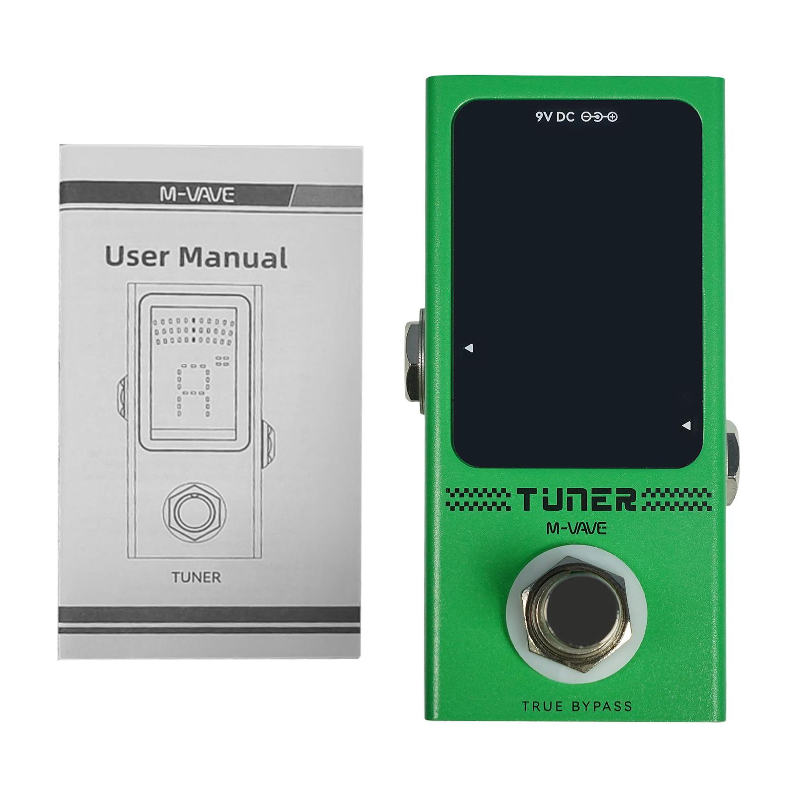 

M-VAVE Guitar Effects Pedal Tuner with True-Bypass High Precision Tuning System Compact Metal Chassis Fast Response HD Display зелений
