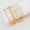 9 Pcs New Heart Zircon Snake Chain Bracelets Set for Women Fashion Gold Color Crystal Cuban Chain Bracelet Vintage Boho Jewelry