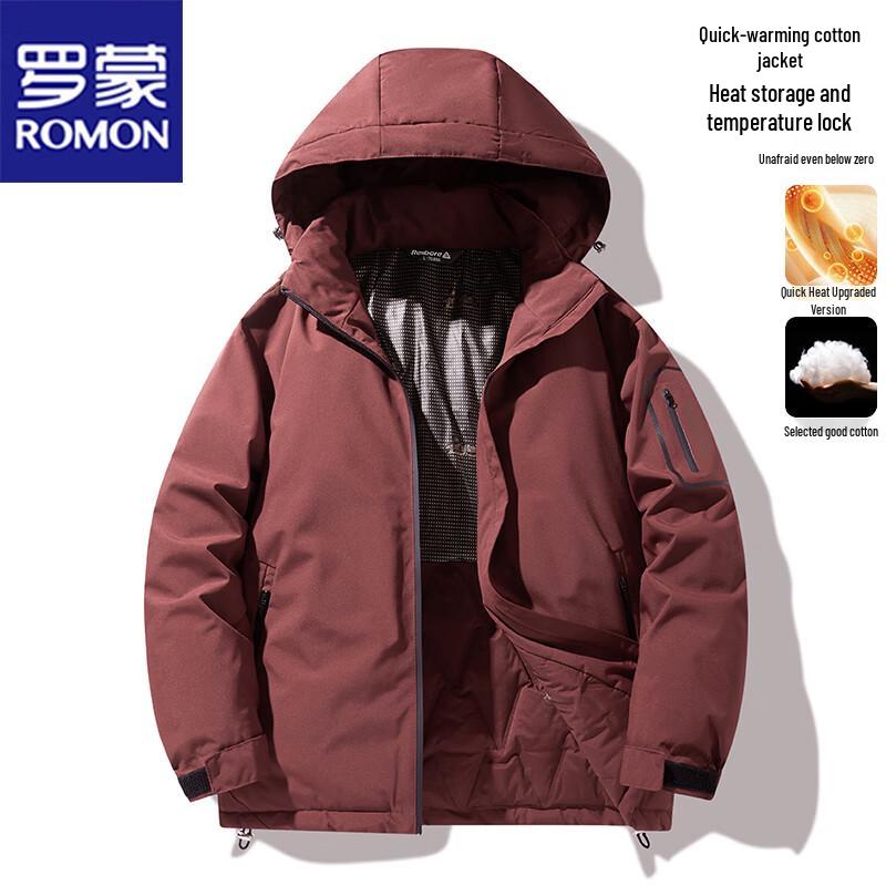 ROMON Men's Hooded Casual Padded Jacket