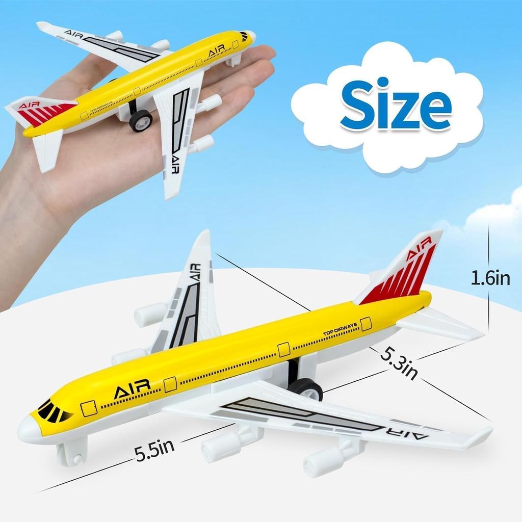 Airplane Toys, Metal Plane Pull Back Airplane Toys for 3 4 5 6 7 Years Old Boys Girls, Die Cast Aircraft Plane Models, Kids' Play Vehicles Aeroplane