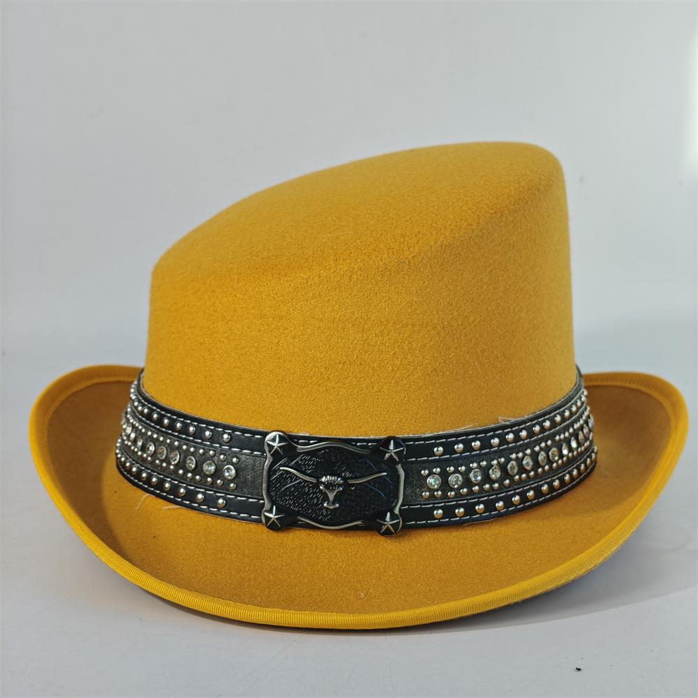 Schräges Oberteil Fedora Unisex Gentleman Cosplay Derby Bowlerhut Britische Form Hut Herbst Winter Magischer Hut Federzubehör