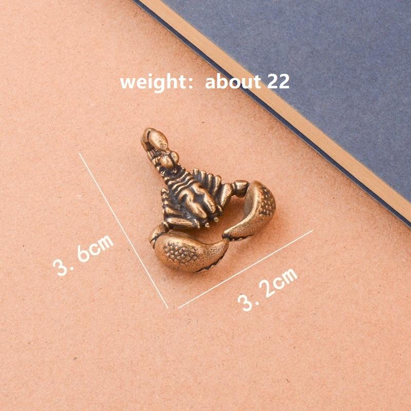 8g Solid Brass Scorpion Statue Miniature Figurines Vintage Brass Animal Sculpture Decorative Home Decoration Desk Ornaments