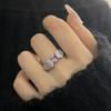 exquisite   inlay diamond High quality square purple gemstone rings for women fashion opening ring sparkling jewelry