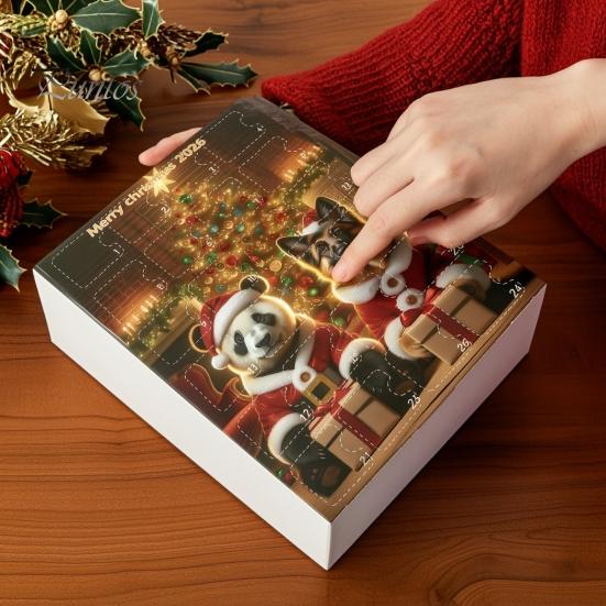 Panda Ornament Collection 2D Acrylic Cute Ornaments Advent Calendar, 24 Days Christmas Hanging Pendants Countdown Collectible for Holiday Decor Unique