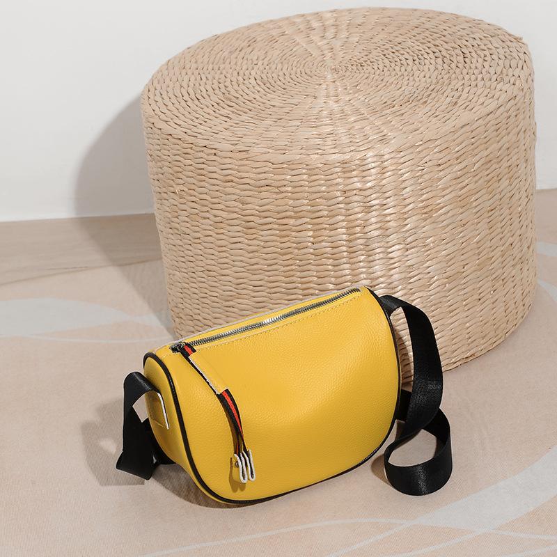 Rindsleder Tasche Damenmode Breiter Schultergurt Damen Tasche Einfache Schulter Umhängetasche Große Kapazität Tasche