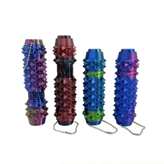 3D-gedrucktes 7-in-1 Fidget Toy mit Klicker, Spinner, Aufbewahrung, Massage-Roller, Labyrinth, Stacheliger Griff, Stressabbau, Schmerz, Stimming-Werkzeug, Sensorisches Spielzeug mit Kugelkette