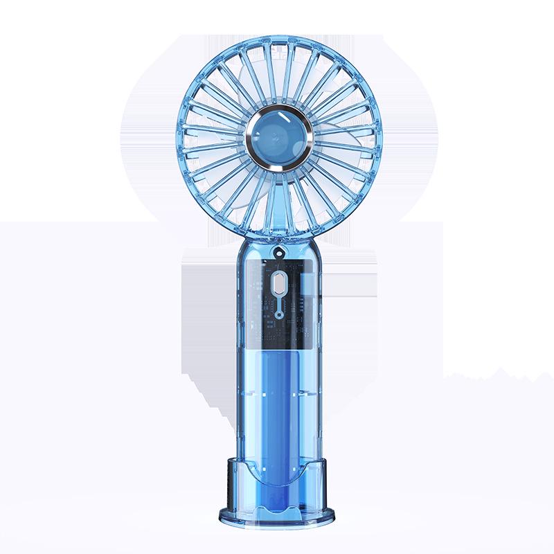 Portable USB Handheld Fan: Transparent, Strong Wind, Outdoor Use