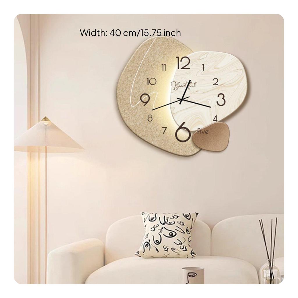 Modern Decorative Timepiece Energy Efficient Irregular Shape Clock for Office