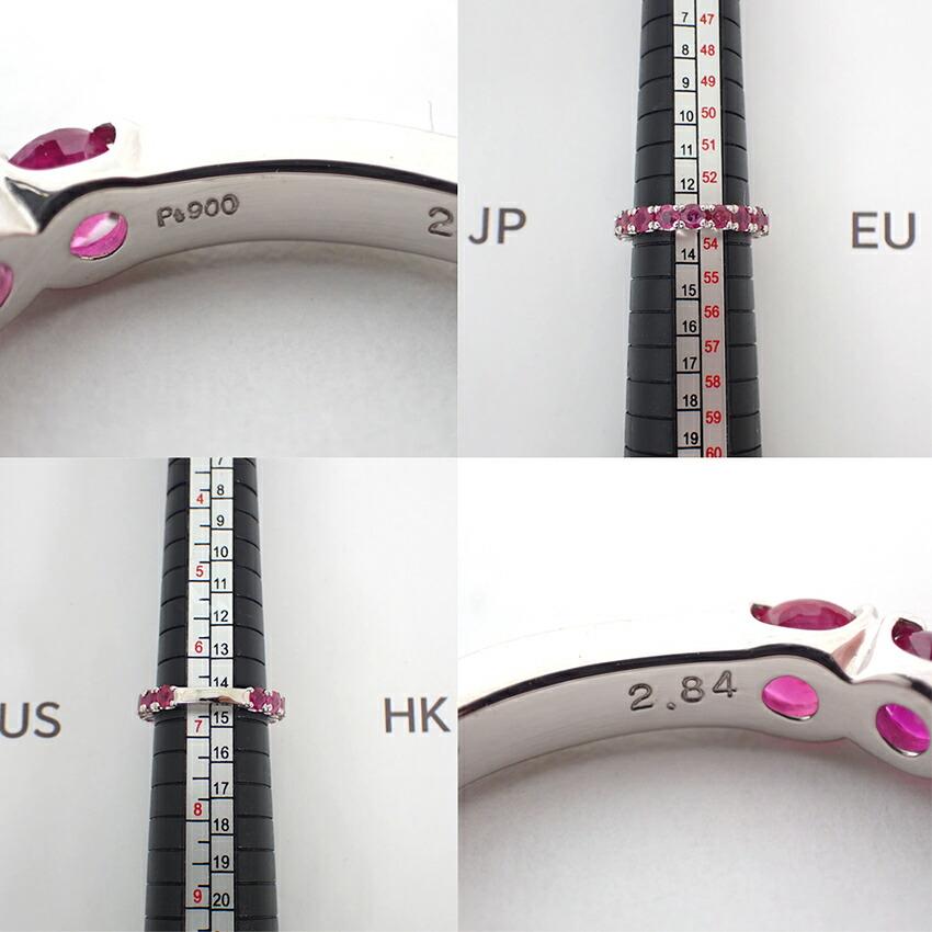 [New] Pt900 Ruby Eternity Ring/Size 13/j34-1