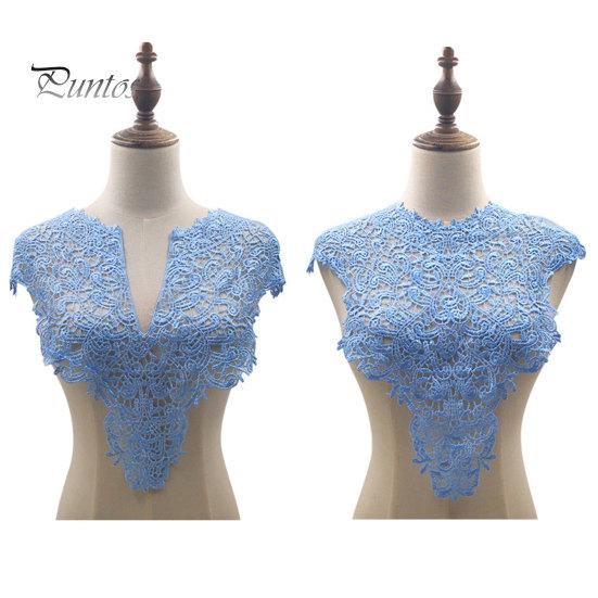 Spetsar Fake Collar Brodered Corsage Hollow Design Stora Blommor Avtagbar Fram/Back Krage Spets Applikation Kvinnlig Charm för syaffär