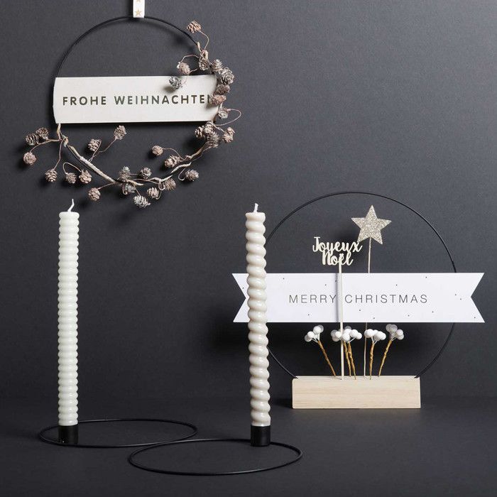 6 Baies blanches décoratives 9 cm