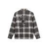 Li Ning Badfive Plaid Letter Print Square Neck Loose Casual Long Sleeve Shirt Men Shirts AFDT855-3