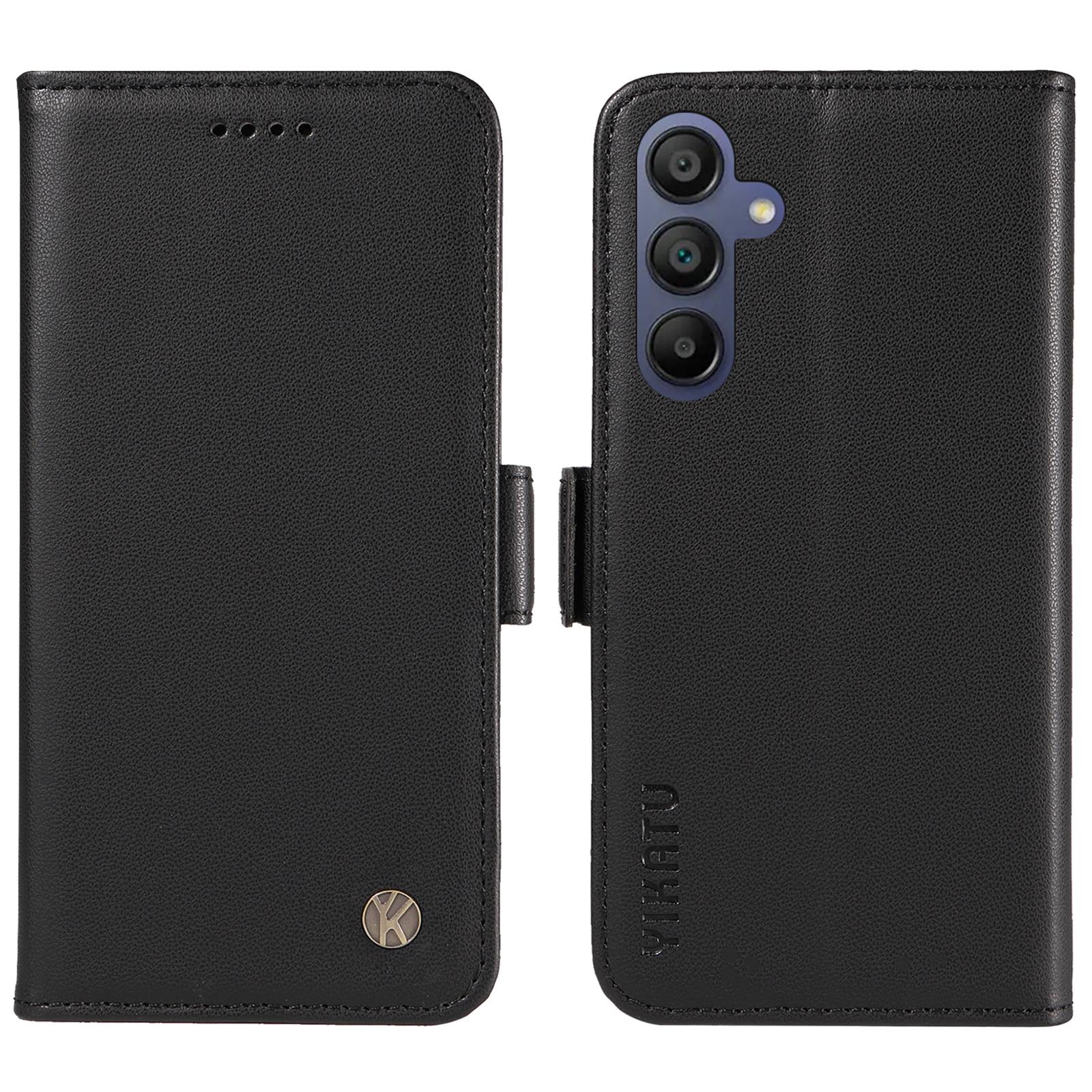 

YIKATU YK-003 Чехол-кошелек с подставкой из кожи для телефона Samsung Galaxy A17/A26 5G/A16 5G/A16 4G с боковой застежкой Black