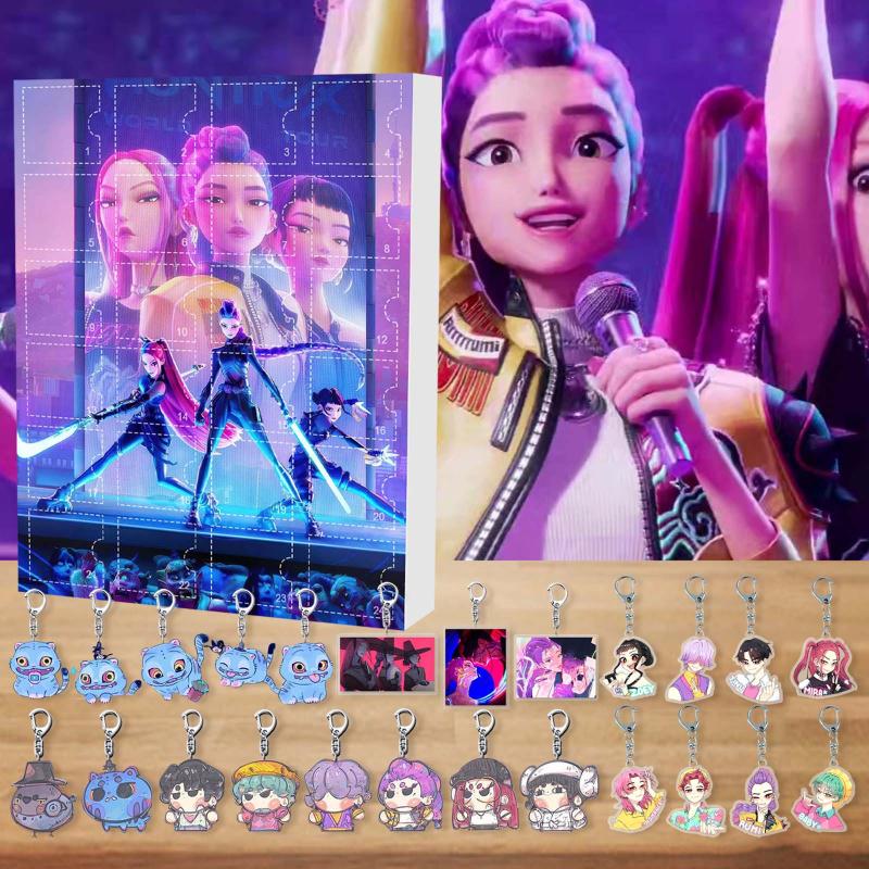 24 ks Kpop Lovci démonů Figurka Slepý box Anime Herní ozdoba Akrylová klíčenka Přívěsek na tašku Zábavné herní sběratelské předměty Dárek