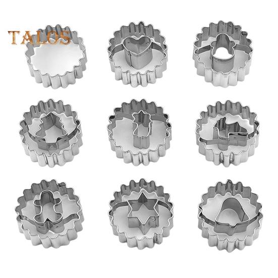 

9 шт. набор рождественских формочек для печенья из нержавеющей стали формы для выпечки рождественская елка пряничный человечек снеговик лось формы для праздничной выпечки гаджеты 1 Set