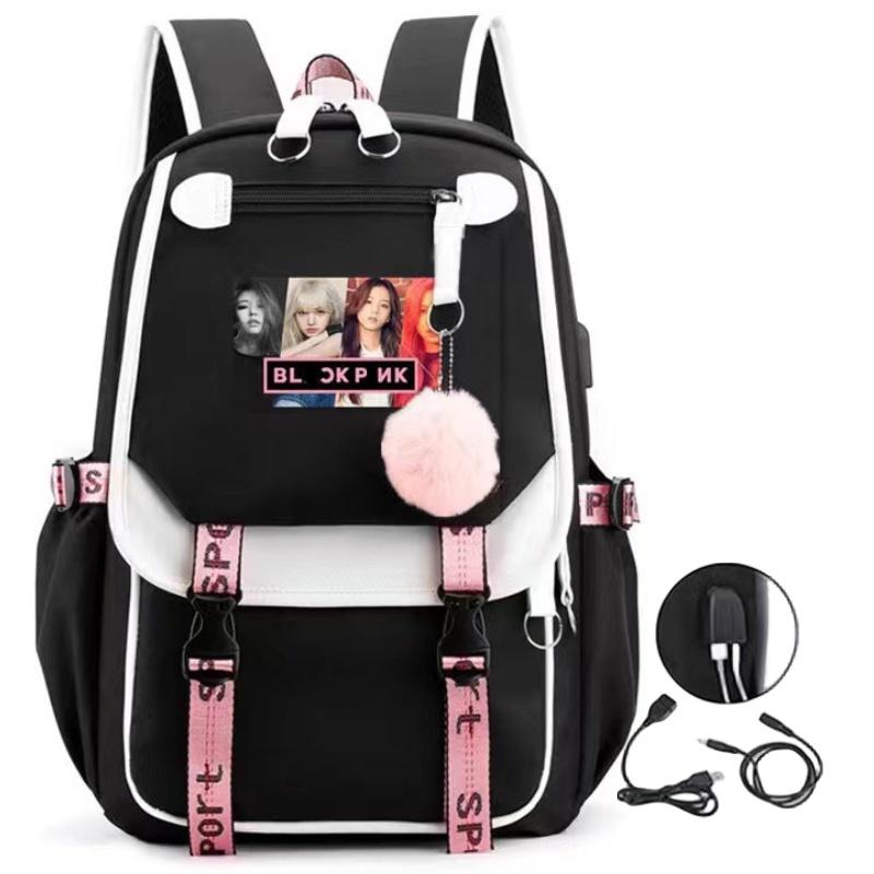 Blackpink Lisa Inspired Starry Sky Backpack Trendy Oxford Cloth Street Style Bag