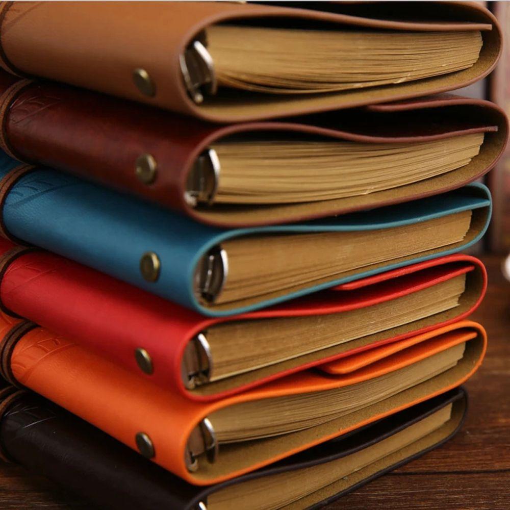 Kraft Loose leaf Binder Sketchbook PU Leather Vintage Notebook Paper Replaceable Spiral Note Book