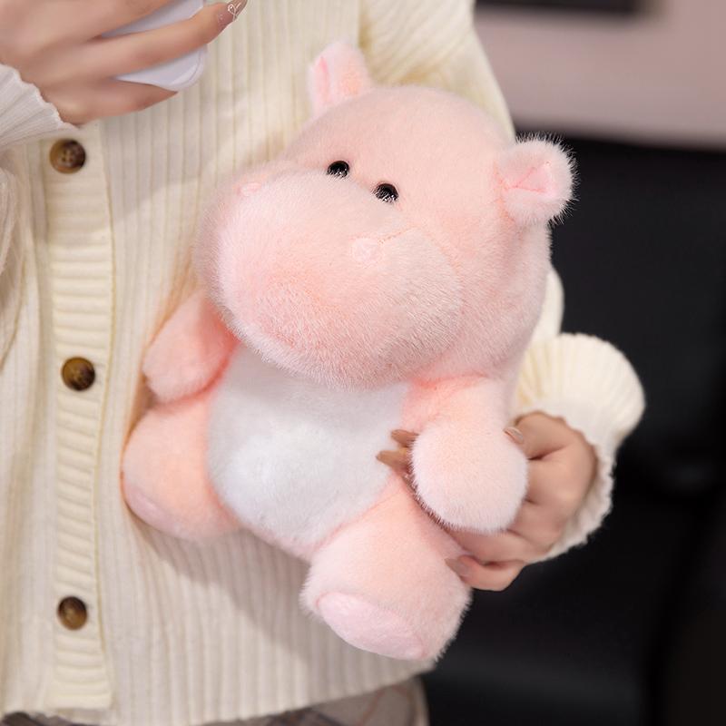 23Cm Cartoon Cute Elk Plush Doll Pillow Pink Blue Grey Round Hippo Sika Deer Plush Toy Home Decor Christmas Gift For Children