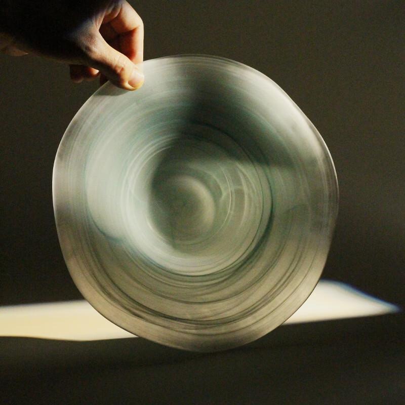 Elegante Wolkennebel-Glas-Servierplatte