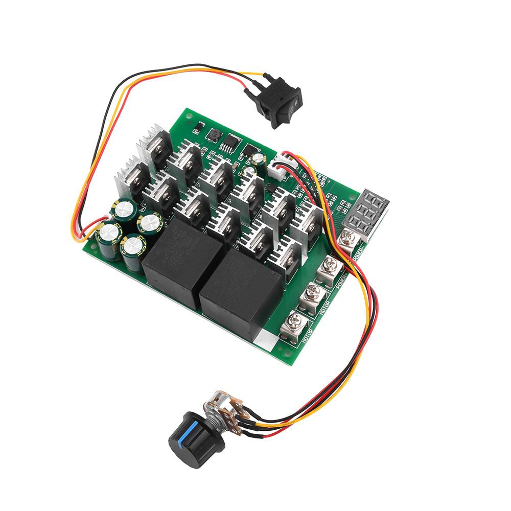 DC10-55V 60A DC Brush Motor Speed Switch Adjustable Forward Reversal Speed Controller Module 12V 24V 36V 48V