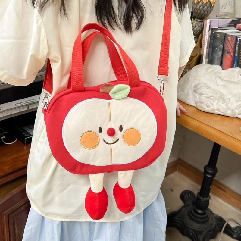 Girl Cute Canvas Shoulder Bag Women Funny Small Handbag