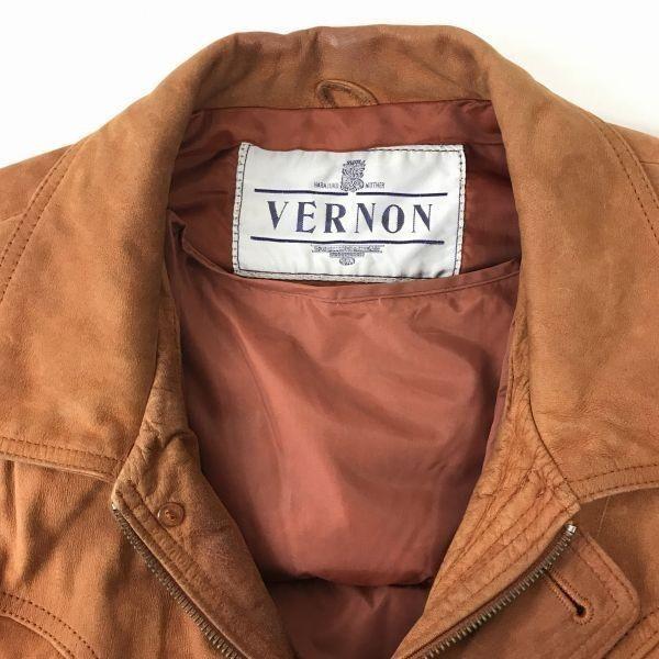 VERNON Genuine Cow Leather Blouson with 80% Down Liner/Men’s L/Brown Tone/Multi Pockets(USED)