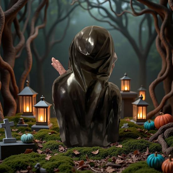 Screaming Ghost Figurine Halloween Ghost Face Character Ornament for Mantel Collectible Resin Horror Cabinet Decoration