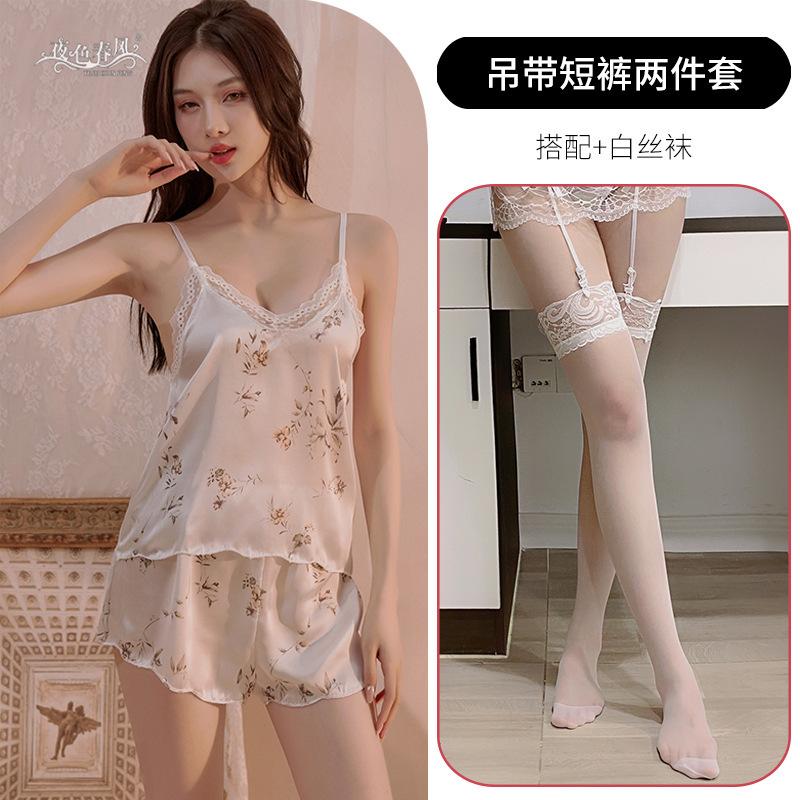 Sexy suspender nightdress pure erotic underwear lace floral uniform clothing erotic underwear