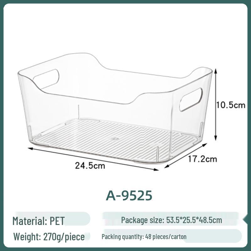 Transparent PET Storage Box for Books, Snacks, Fruits, Vegetables, and Kitchen Organization