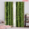 2pcs,2D Plane Printing Pattern Curtains Bamboo Forest Versatile Fabric (without Rod) Gifts Perfect for Living Room, Home