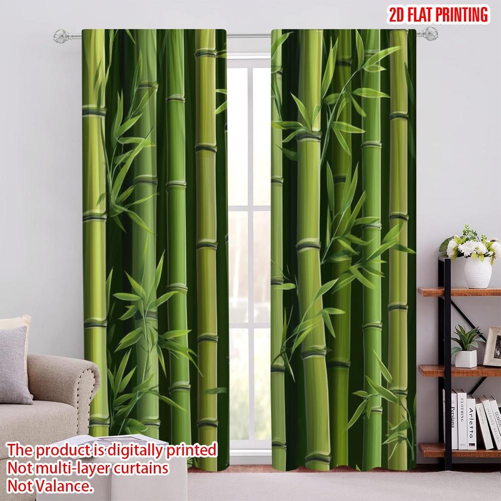 

2pcs,2D plane printing Pattern Curtains Bamboo Forest Versatile Fabric (without rod) Gifts Perfect for Living Room, Home 52.50 × 116.00 cm 2 pcs