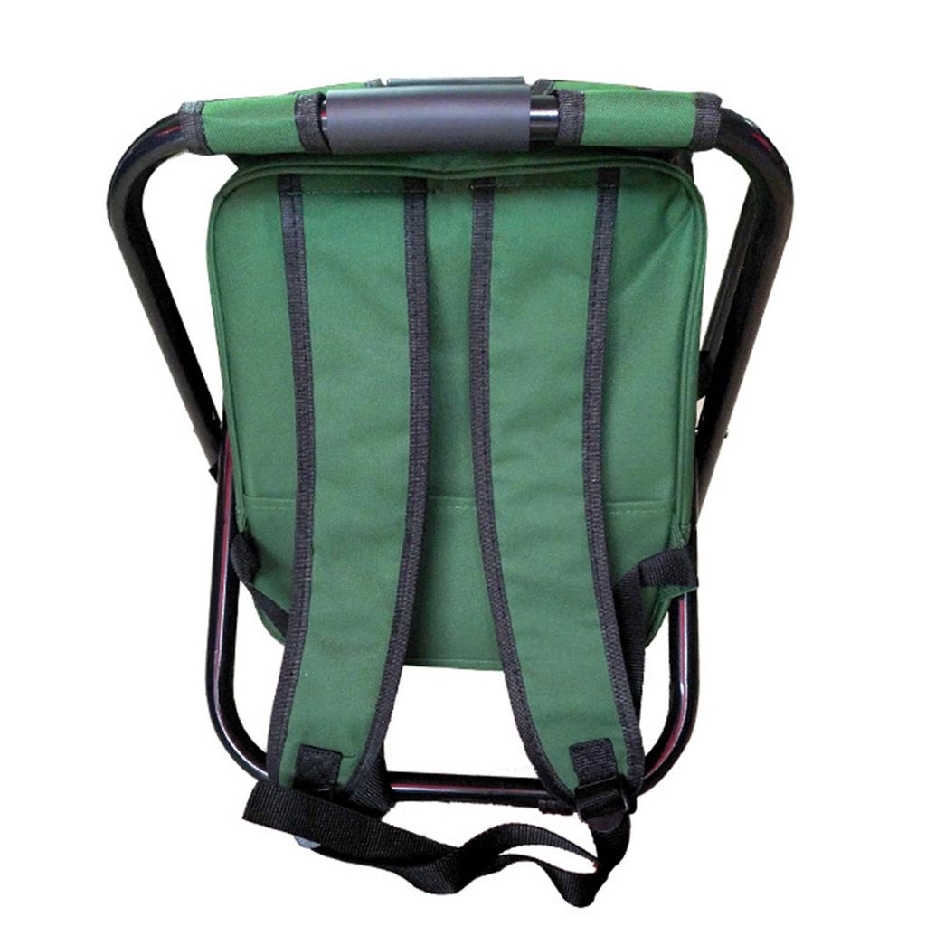 Folding Backpack Stool High Capacity Thickened Oxford Cloth Tool Bag Chair Cooler Bag for Outdoor Camping Fishing