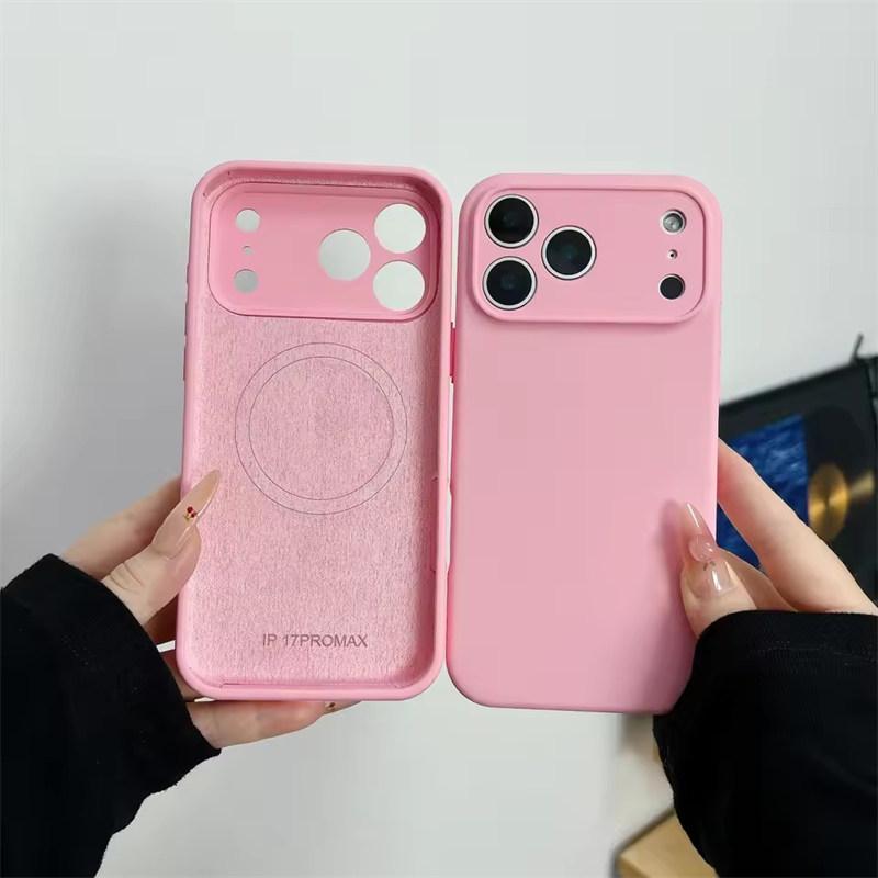 Liquid Silicone Magnetic Case For iPhone 17 Air 16 15 14 Plus 13 12 Pro Max For Camera Protection Matte Cover