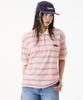 UNKNOWN PLANET Retro Multi-Stripe Polo Shirt Pink