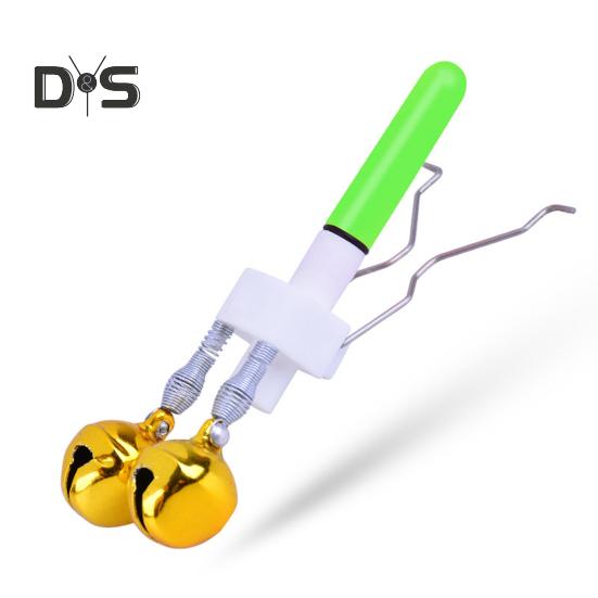 Angelrutenspitzenlicht mit Doppelglocken, Angelbissalarm, LED-Lampe, Nachtangelrutenspitzen-Strike-Sensor, Alarmlicht, Angelzubehör