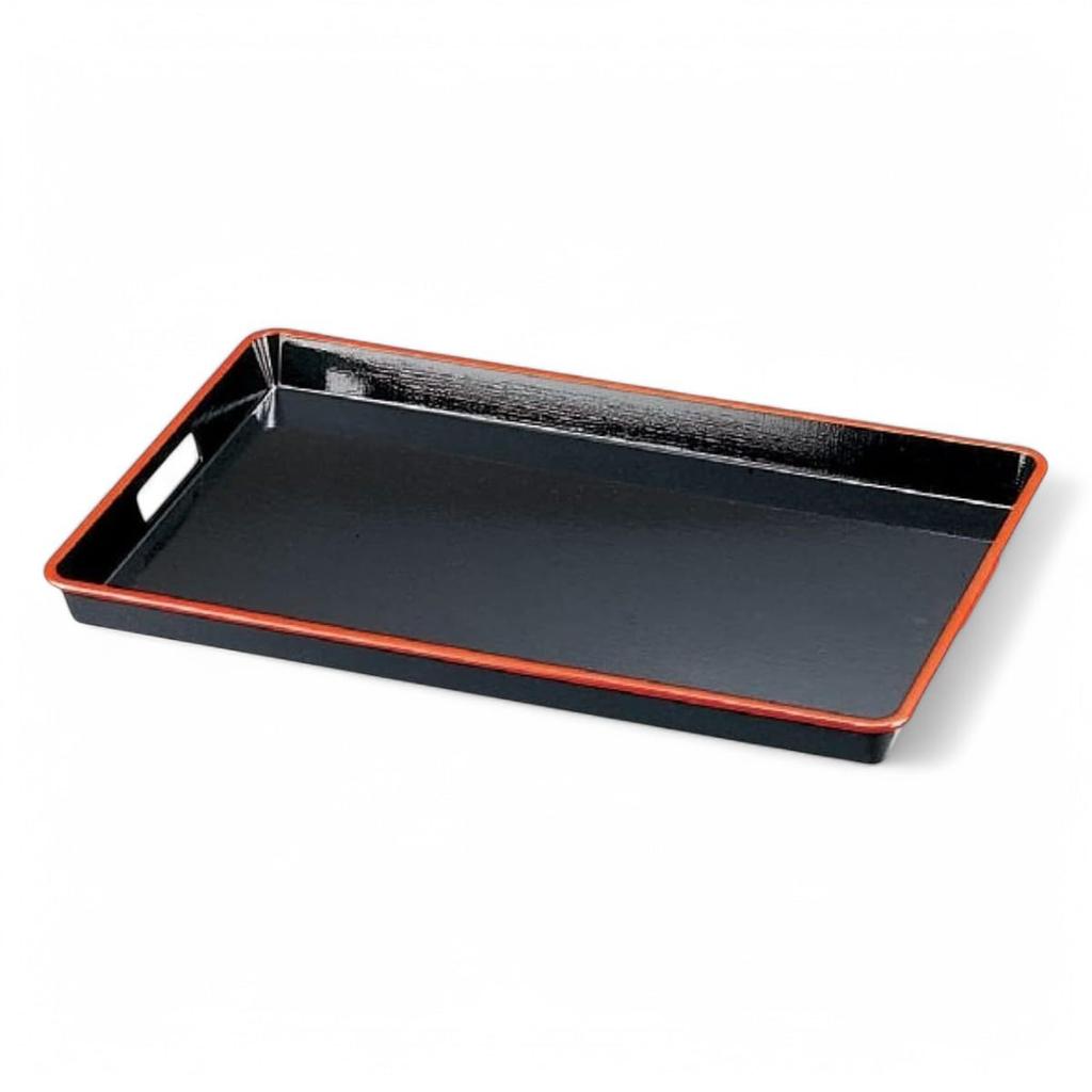 Made In Overflowing ABS Shaku Black and Size SL J-kitchens Placemat, Tray, Japan, Tray, 2.3 Fabric, Red,