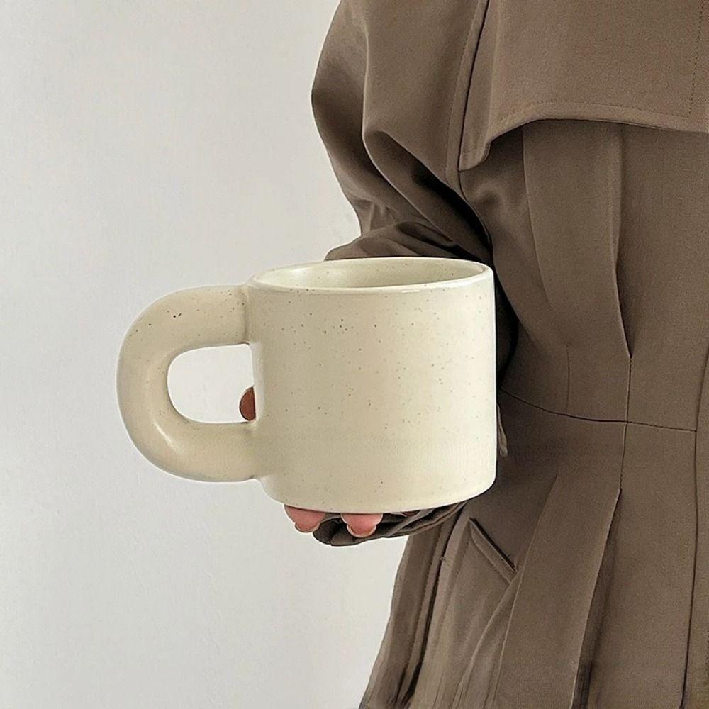 Ceramic Pink Coffee Mug Fat Round Handgrip Milk Container Creative Novelty Cups  Juice