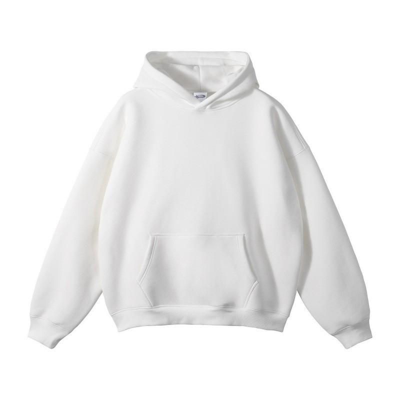 Unisex Übergroßer Kapuzenpullover mit überschnittenen Ärmeln Warmes Fleece-Futter Einfarbige Lässige Winteroberseite