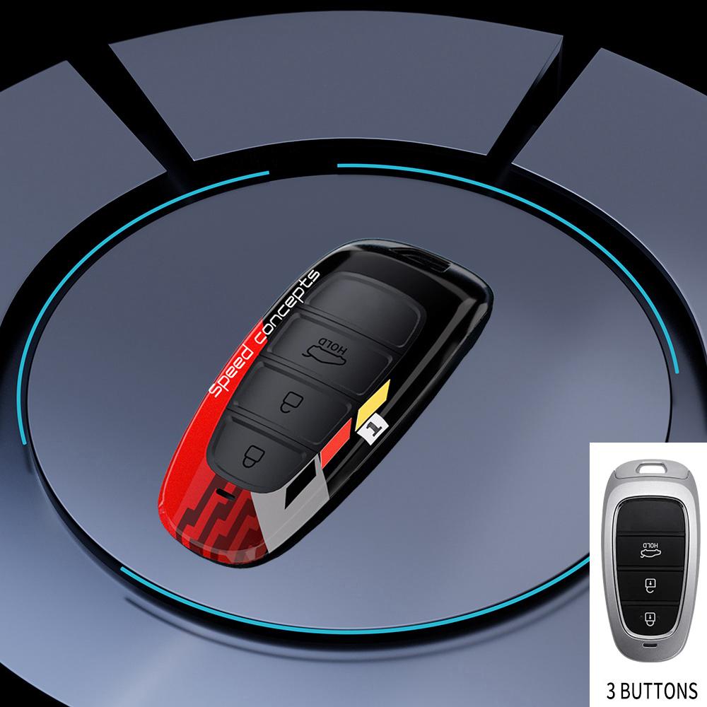 Graffiti Car Key Case Cover For Hyundai Solaris Sonata Hybrid Nexo Nx4 New Grand Santa Fe Tucson Accessories