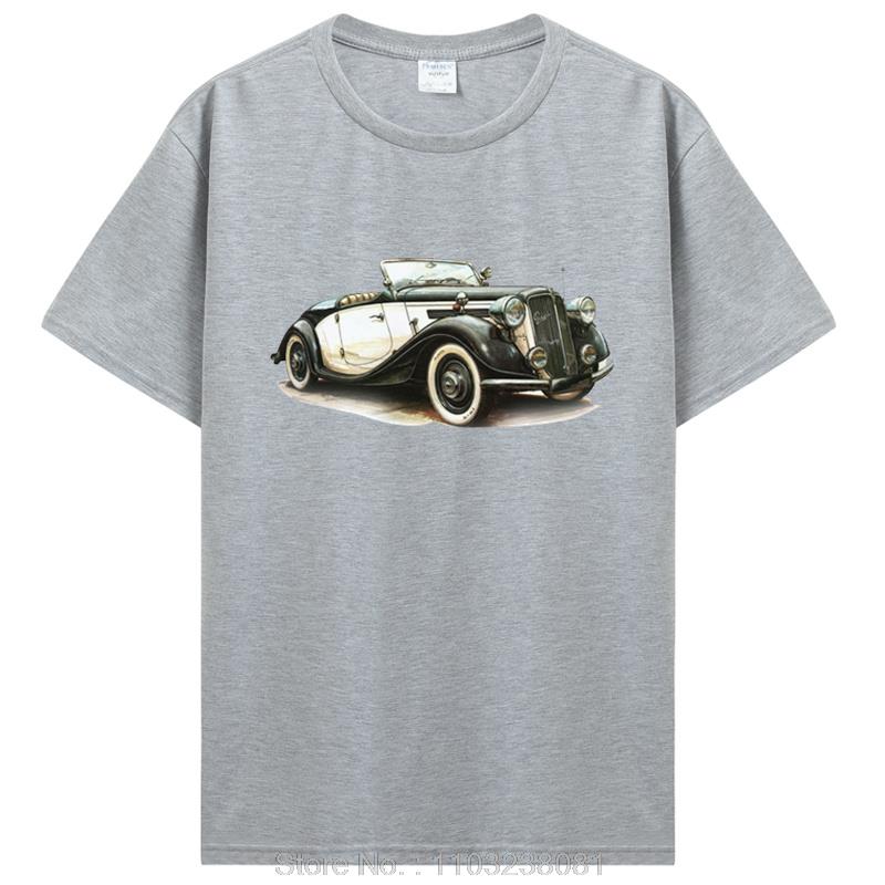 Classic Car Tops T Shirt Classic Car Pattern TShirt For Unisex Creative Graphic Clothing Oneck Custom Printed Cotton Tshirt
