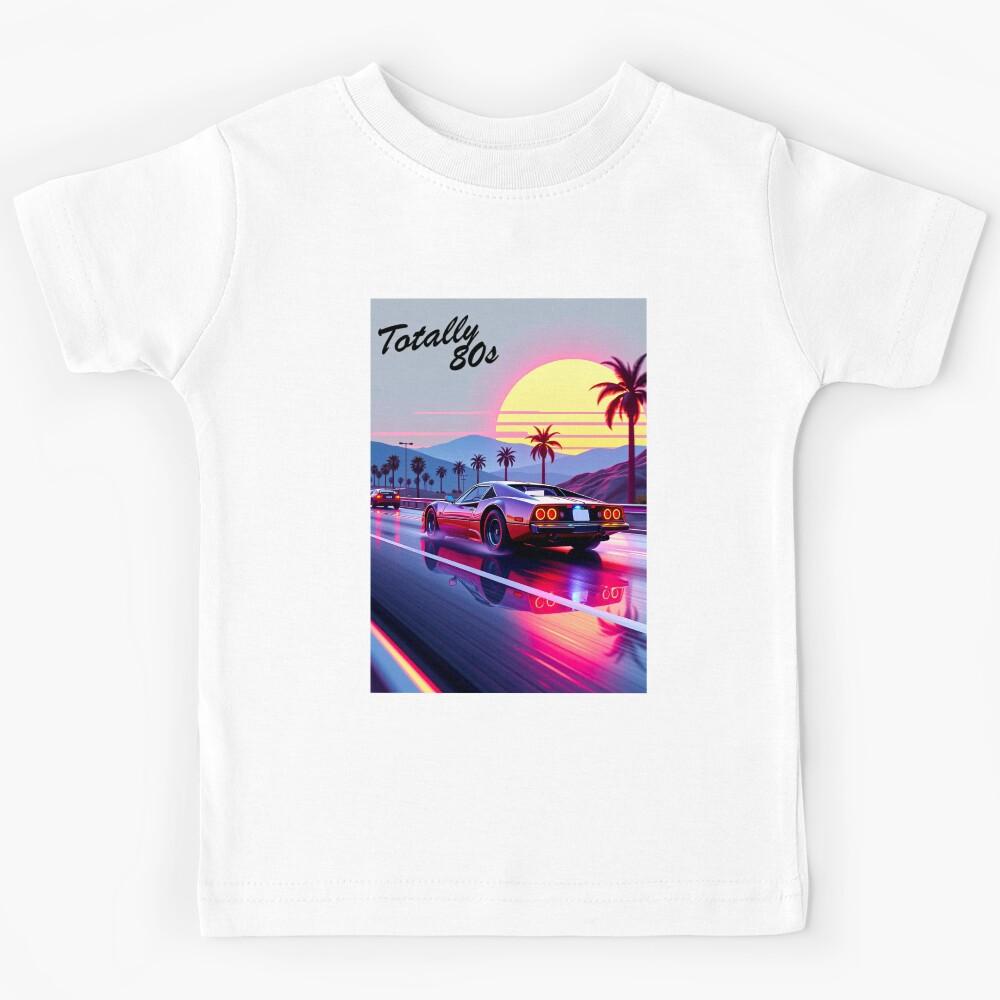 Retro Drive - Neon Sunset with Classic 80s Sports Car Kids T-Shirt 160