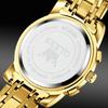 OLEVS Men's Stylish Chronograph Watch, Popular Brand for Business, Large, Easy-to-Read Analog, Waterproof Quartz Movement, Gold