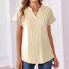 Women Summer Short Sleeve V Neck Tunic Tops Business Casual Blouse Tee
